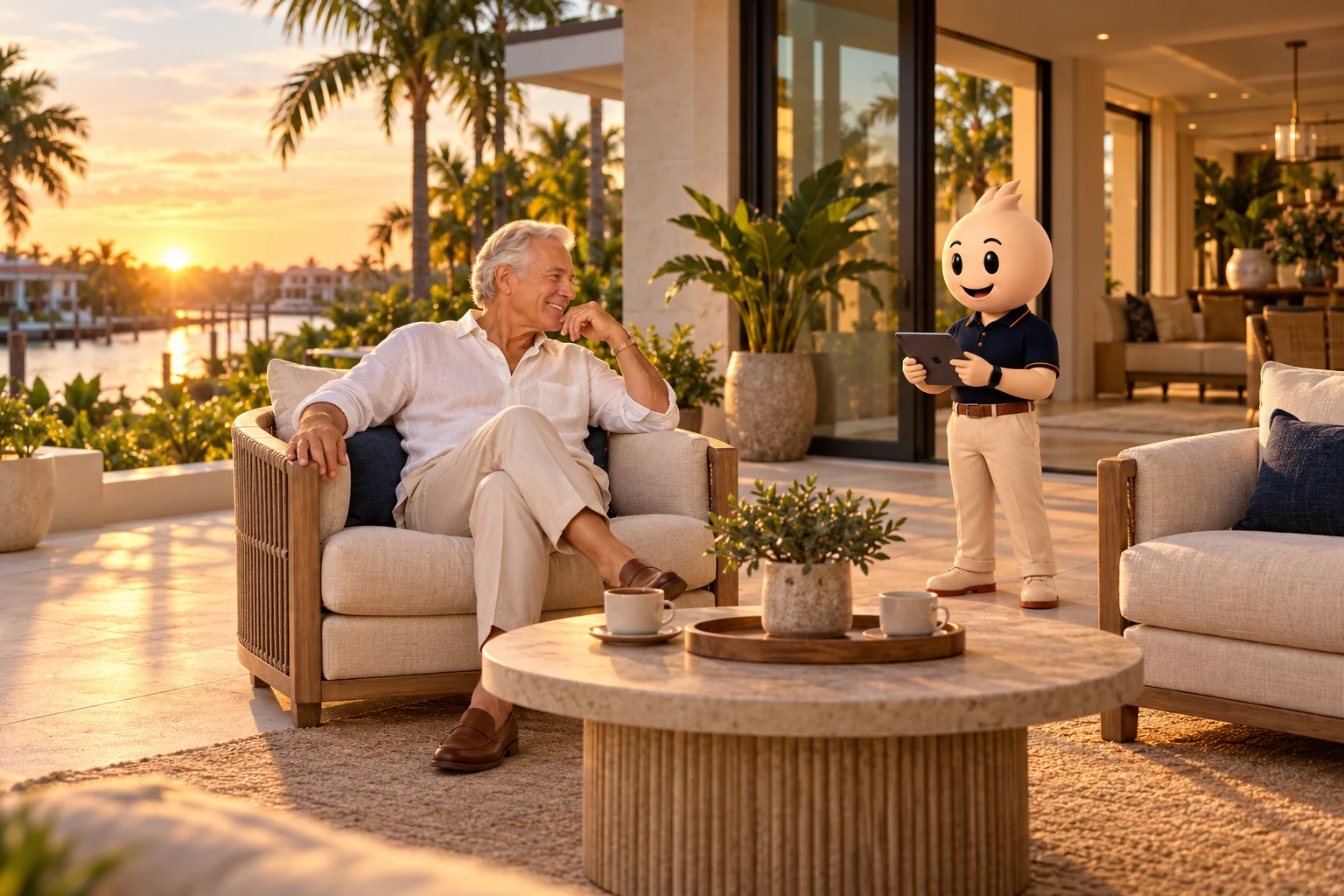 FamilyCare360 — reassuring local presence on a South Florida residential terrace