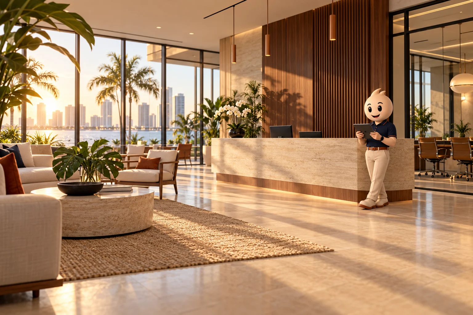 OfficeCare360 — refined South Florida workspace with discreet KEYO presence
